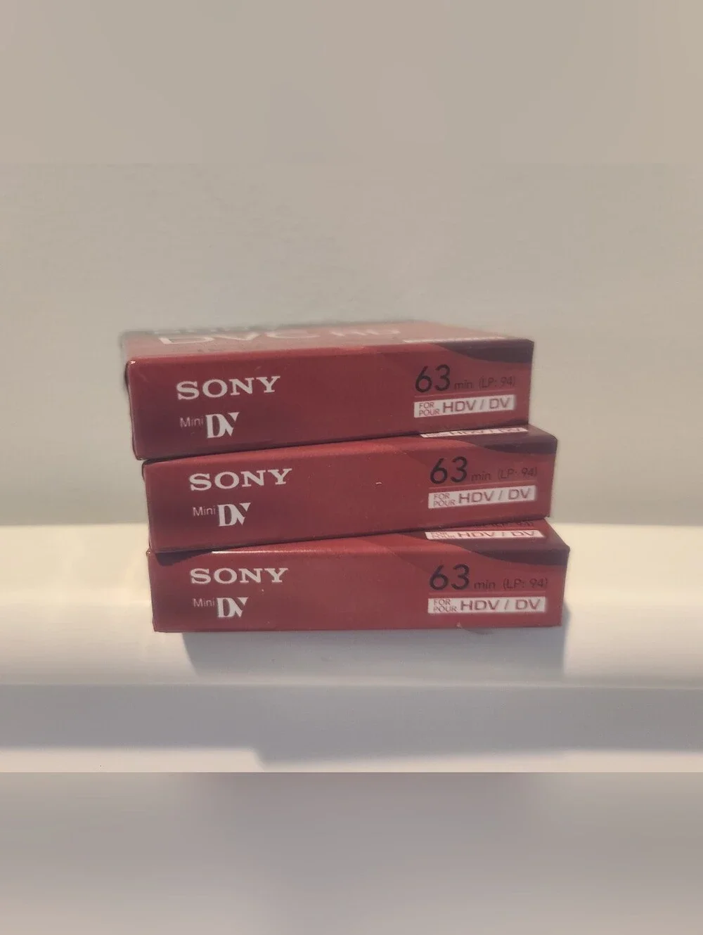 LOT  of 3 SONY Mini DV DVC HD 63 Min. Digital Video Cassette Tapes (New/ Sealed)